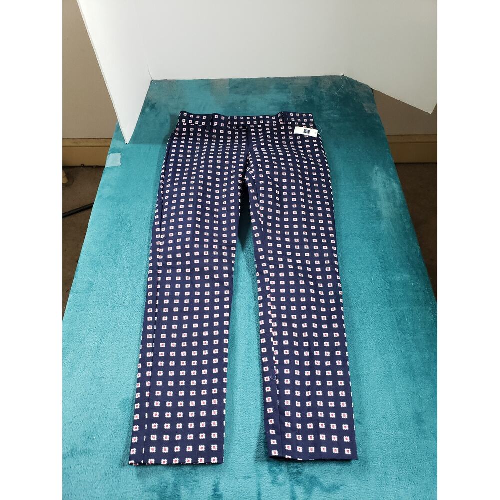 Gap Pants Size 0 Womens Blue Dress Ladies Stretch Geometric Slim Cropped NWT